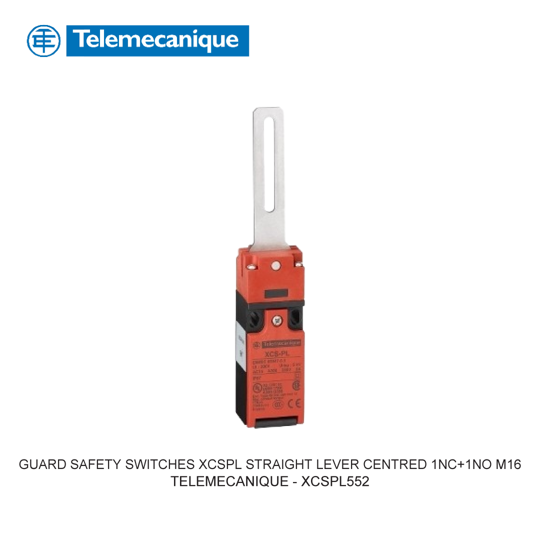 GUARD SAFETY SWITCHES XCSPL STRAIGHT LEVER CENTRED 1NC+1NO M16
