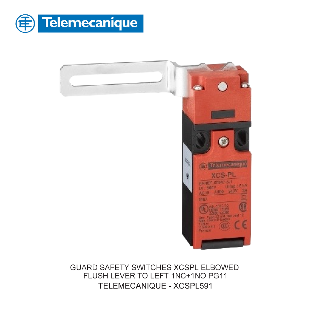 GUARD SAFETY SWITCHES XCSPL ELBOWED FLUSH LEVER TO LEFT 1NC+1NO PG11