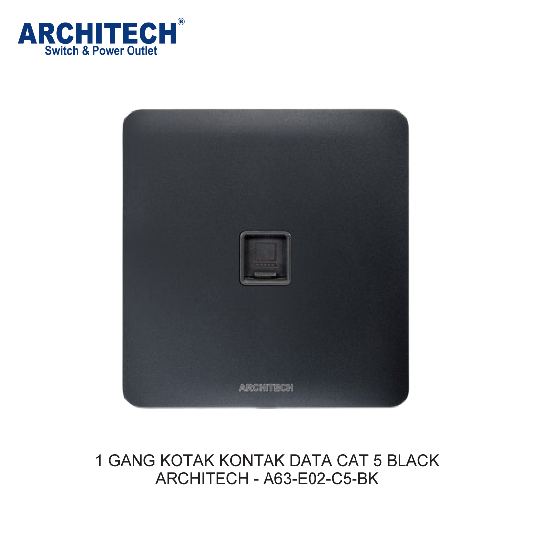 1 GANG KOTAK KONTAK DATA CAT 5 BLACK