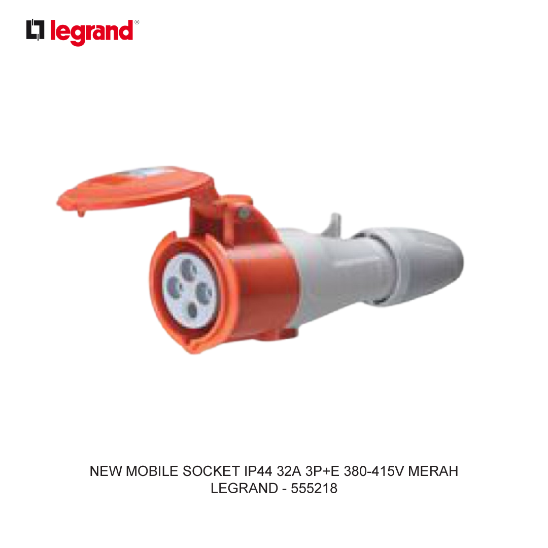 NEW MOBILE SOCKET IP44 32A 3P+E 380-415V RED