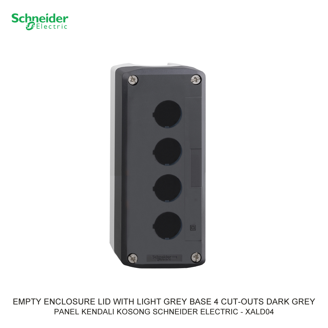 EMPTY ENCLOSURE LID WITH LIGHT GREY BASE 4 CUT-OUTS DARK GREY