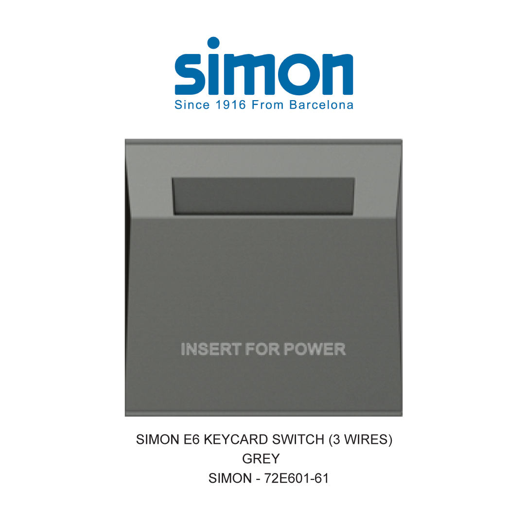 SIMON E6 KEYCARD SWITCH (3 WIRES) GREY