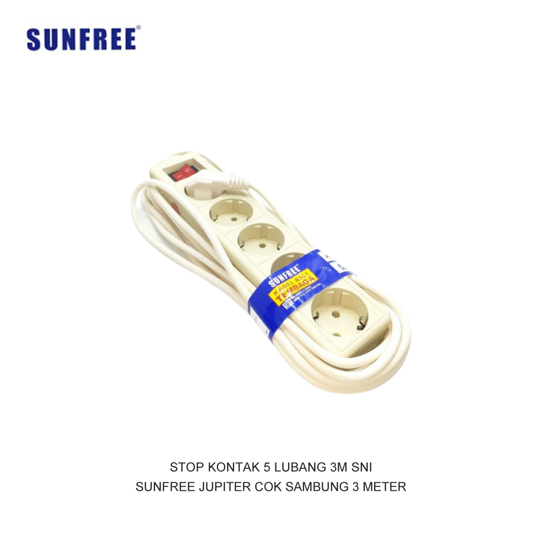 SUNFREE 5 GANG 3M SOCKET SNI