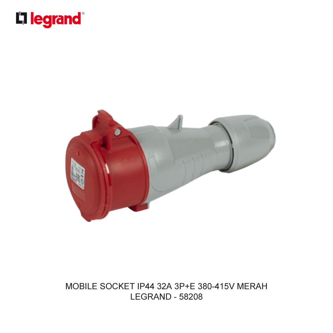 MOBILE SOCKET IP44 32A 3P+E 380-415V RED