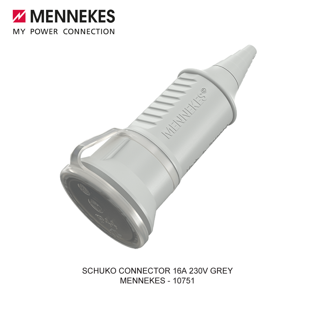 CONNECTOR SCHUKO 16A 230V GREY