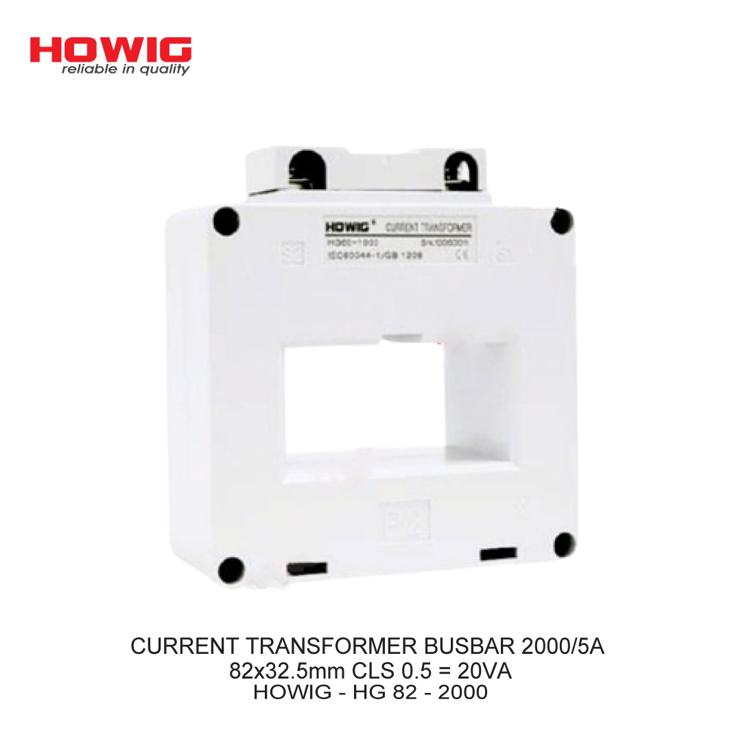 CURRENT TRANSFORMER BUSBAR 2000/5A 82x32.5mm CLS 0.5 = 20VA