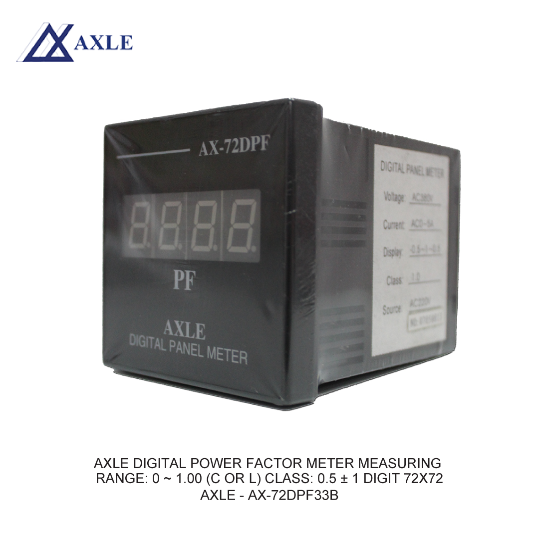 AXLE DIGITAL POWER FACTOR METER MEASURING RANGE: 0 ~ 1.00 (C OR L) CLASS: 0.5 ± 1 DIGIT 72X72