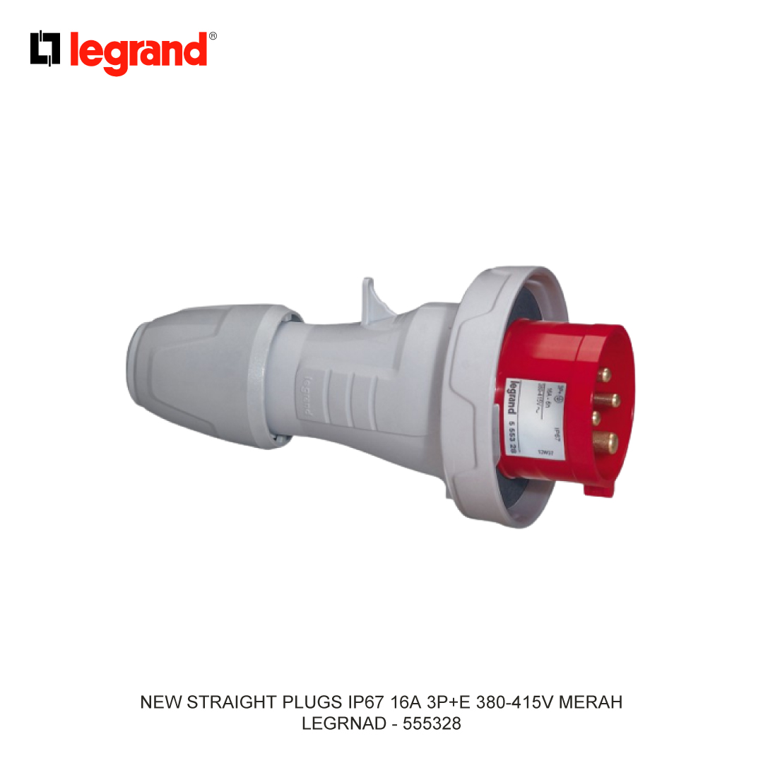 NEW STRAIGHT PLUGS IP67 16A 3P+E 380-415V RED