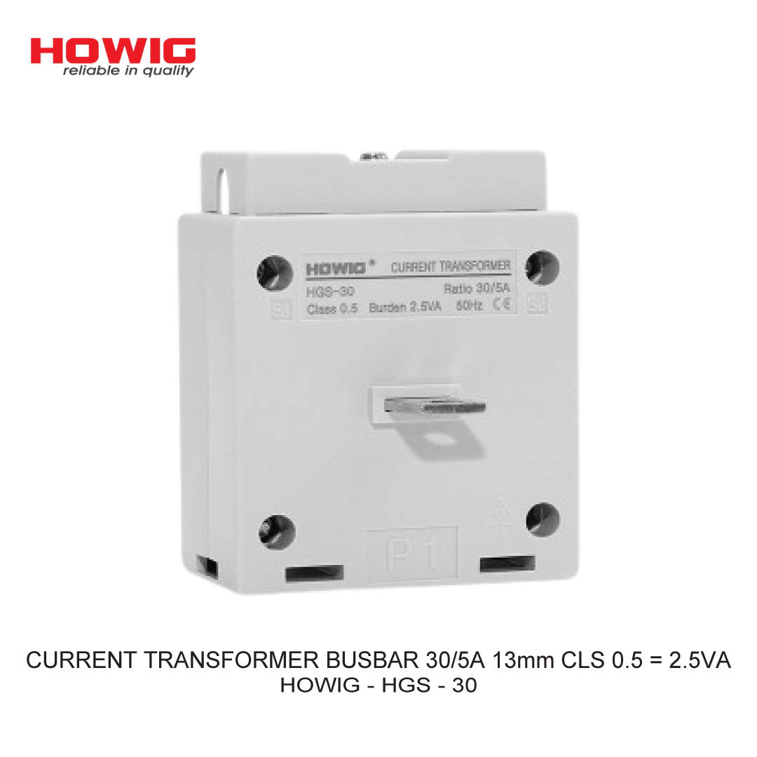 CURRENT TRANSFORMER BUSBAR 30/5A 13mm CLS 0.5 = 2.5VA