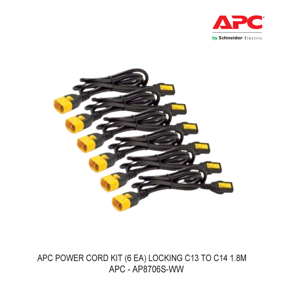 APC POWER CORD KIT (6 EA) LOCKING C13 TO C14 1.8M