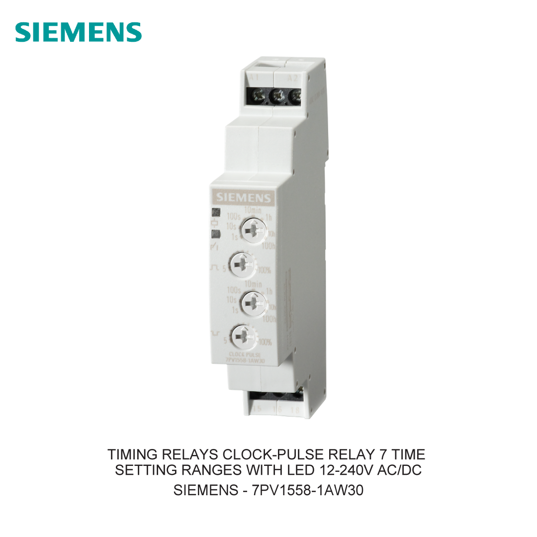 TIMING RELAYS CLOCK-PULSE RELAY 7 TIME SETTING RANGES WITH LED 12-240V AC/DC