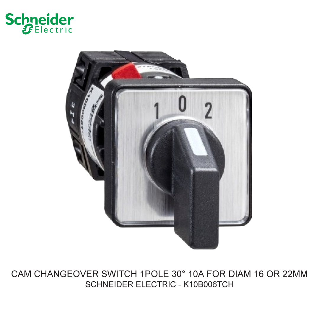 CAM CHANGEOVER SWITCH 1POLE 30° 10A FOR DIAM 16 OR 22MM