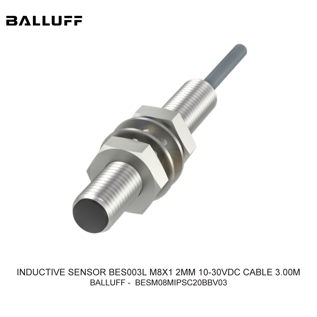 INDUCTIVE SENSOR BES003L M8X1 2MM 10-30VDC CABLE 3.00M