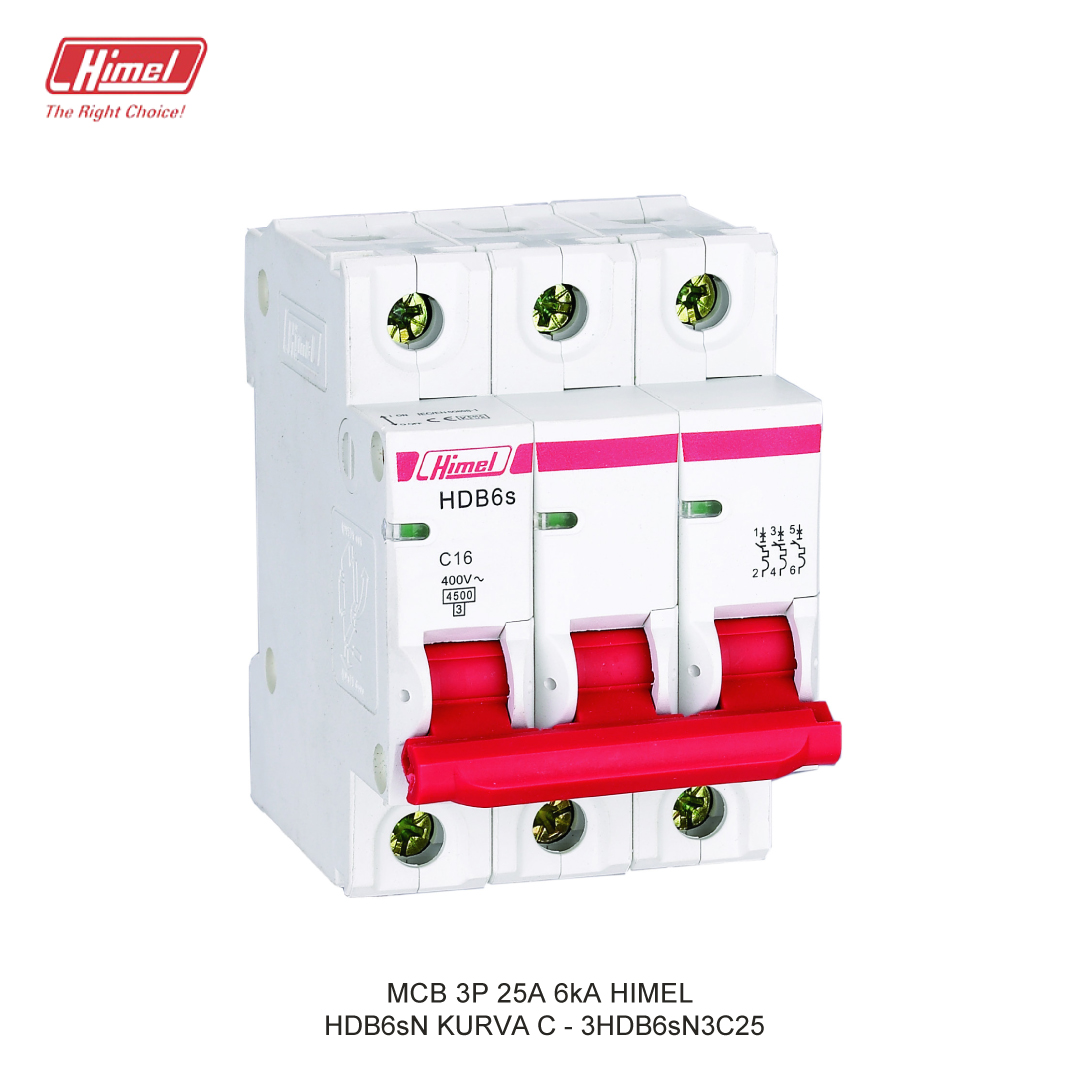 MCB HIMEL HDB6sN C 3P 25A 6kA