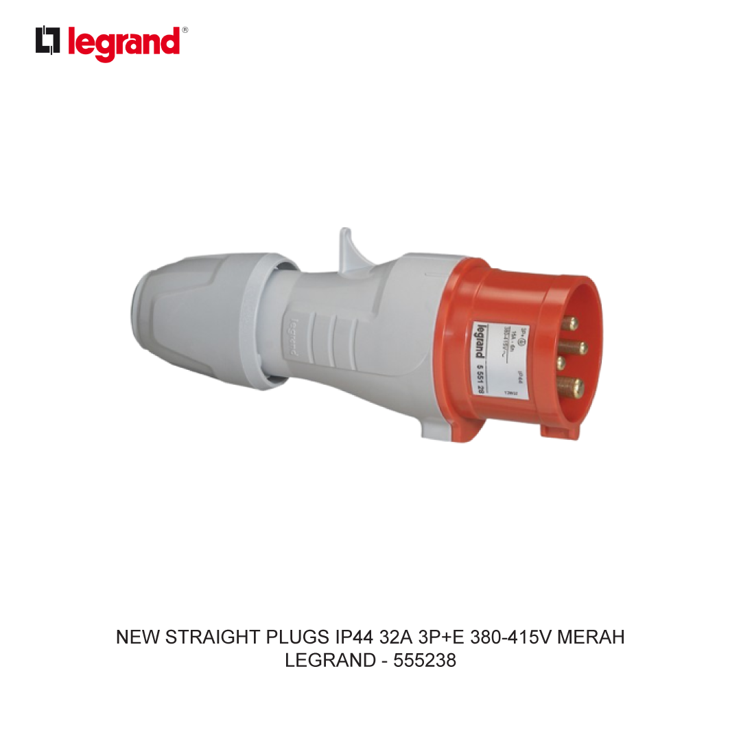 NEW STRAIGHT PLUGS IP44 32A 3P+E 380-415V RED