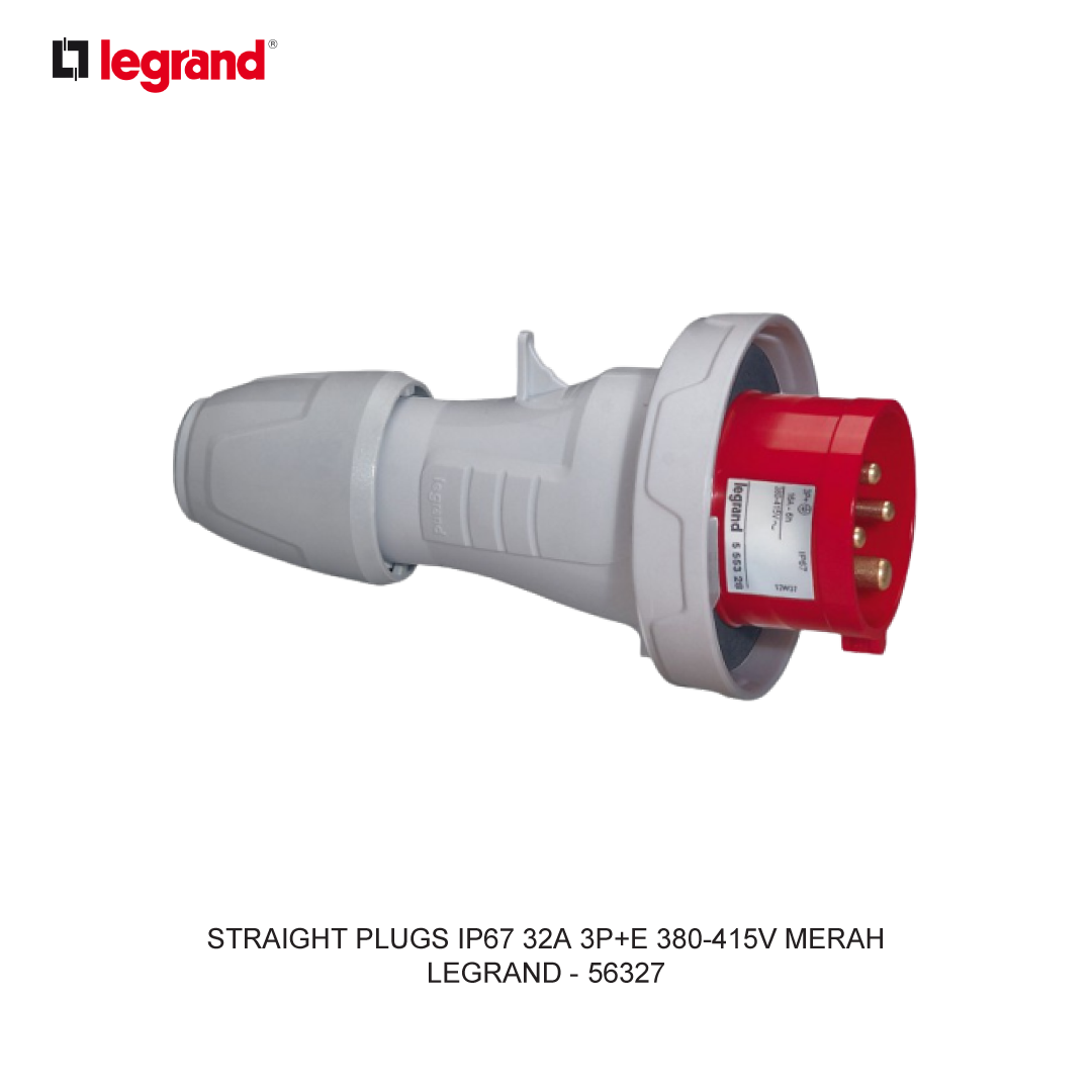 STRAIGHT PLUGS IP67 32A 3P+E 380-415V RED