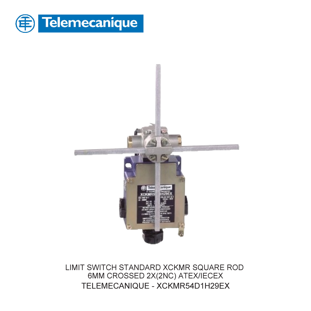 LIMIT SWITCH STANDARD XCKMR SQUARE ROD 6MM CROSSED 2X(2NC) ATEX/IECEX
