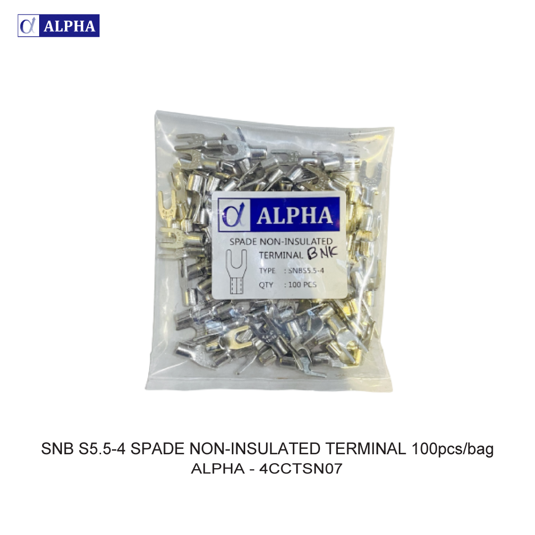 SNB S5.5-4 SPADE NON-INSULATED TERMINAL 100pcs/bag