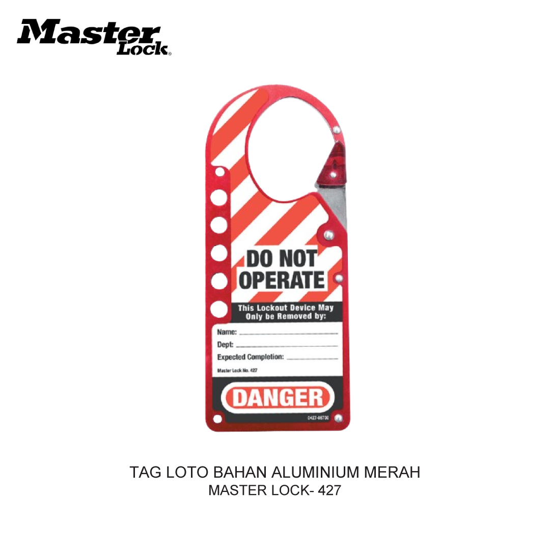 TAG LOTO MATERIAL ALUMINIUM RED