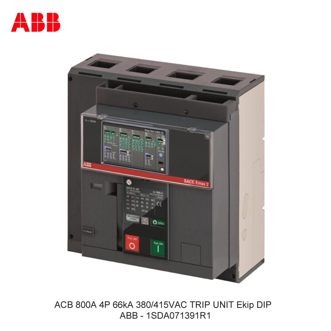ACB 800A 4P 66kA 380/415VAC TRIP UNIT Ekip DIP ABB